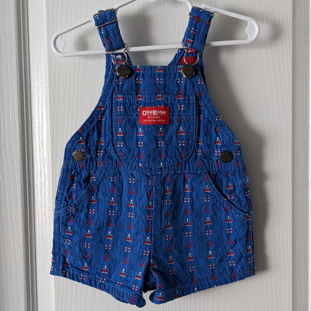 *Vintage* Osh Kosh B'Gosh Blue Sailboat Overall Shorts